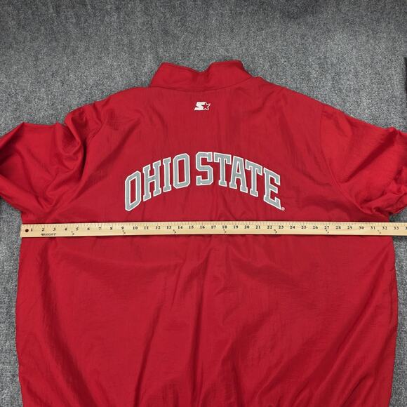 Ohio State Buckeyes Jacket Mens 4XL Red NCAA Football Starter 1/4 Zip Pullover - Picture 5 of 16